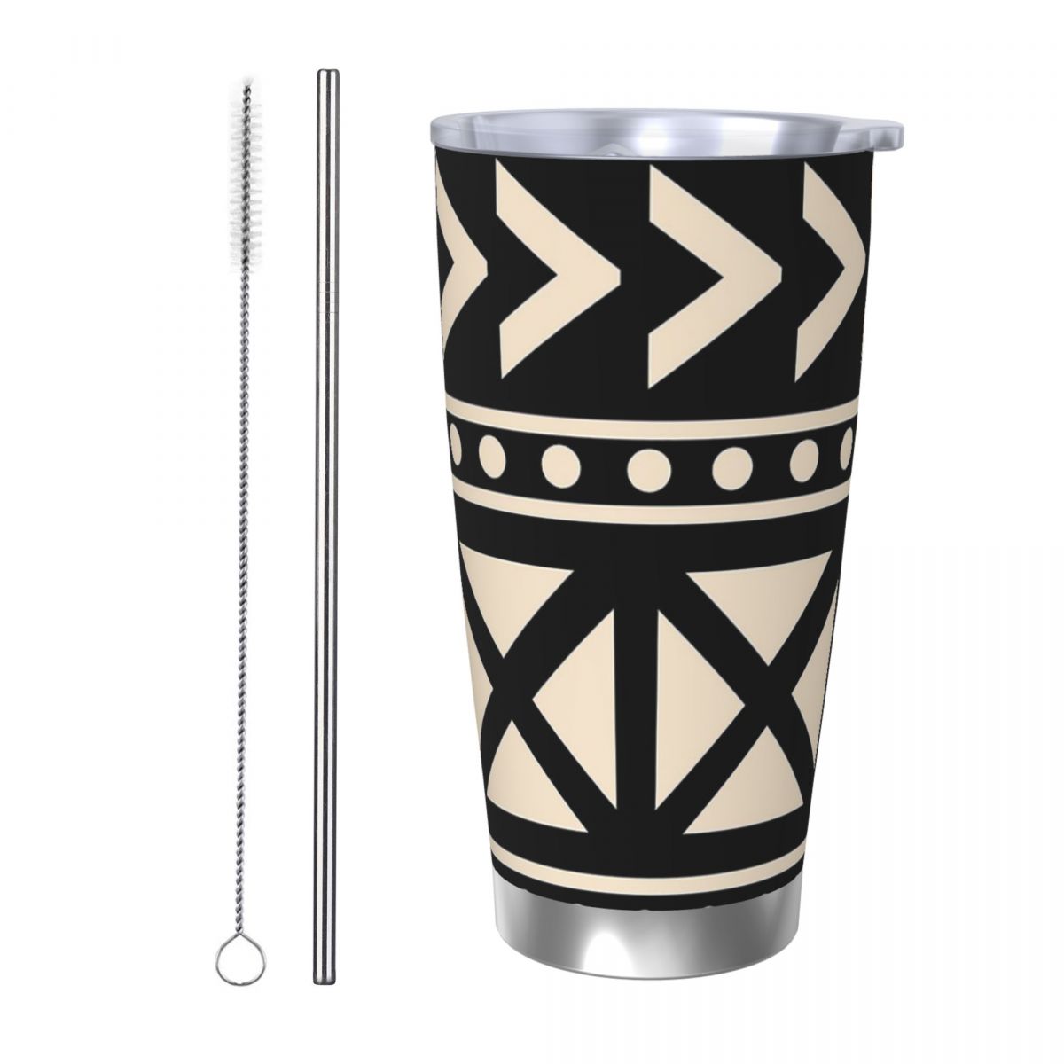 Tumbler 20Oz White - Pano de lama africano preto e