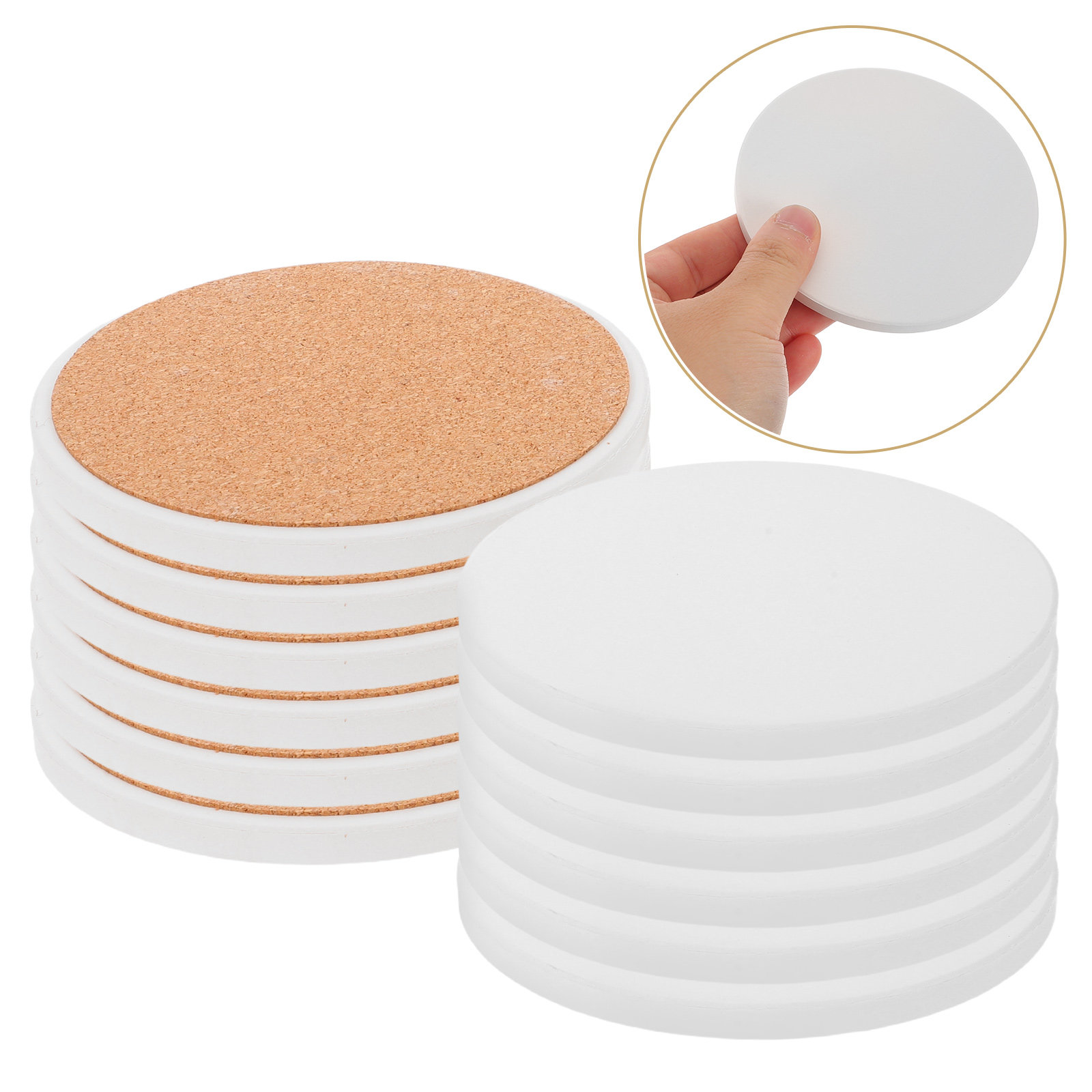Coaster Sublimation Blank - 12 Peças de Porta-Copos de Cerâmica