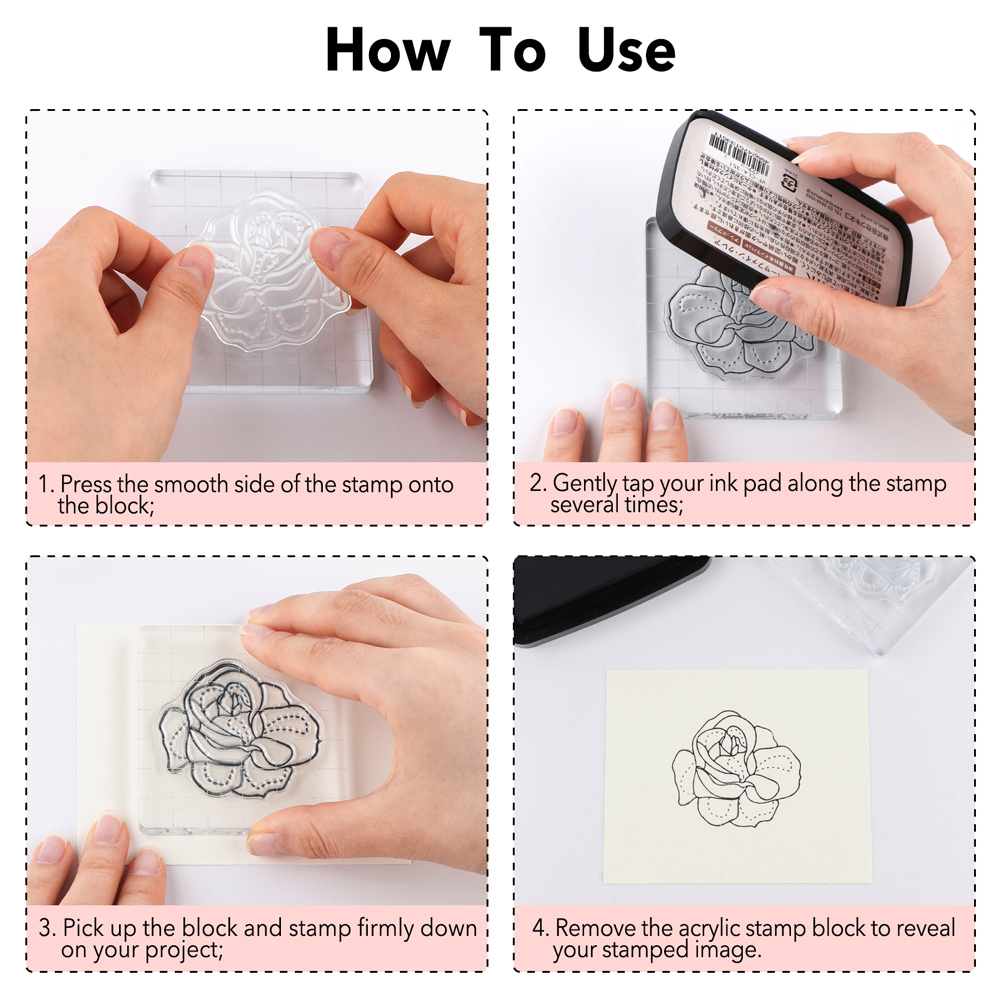 3 pçs kit de bloco de carimbo  - Photo Acrylic Block avaliação e preço