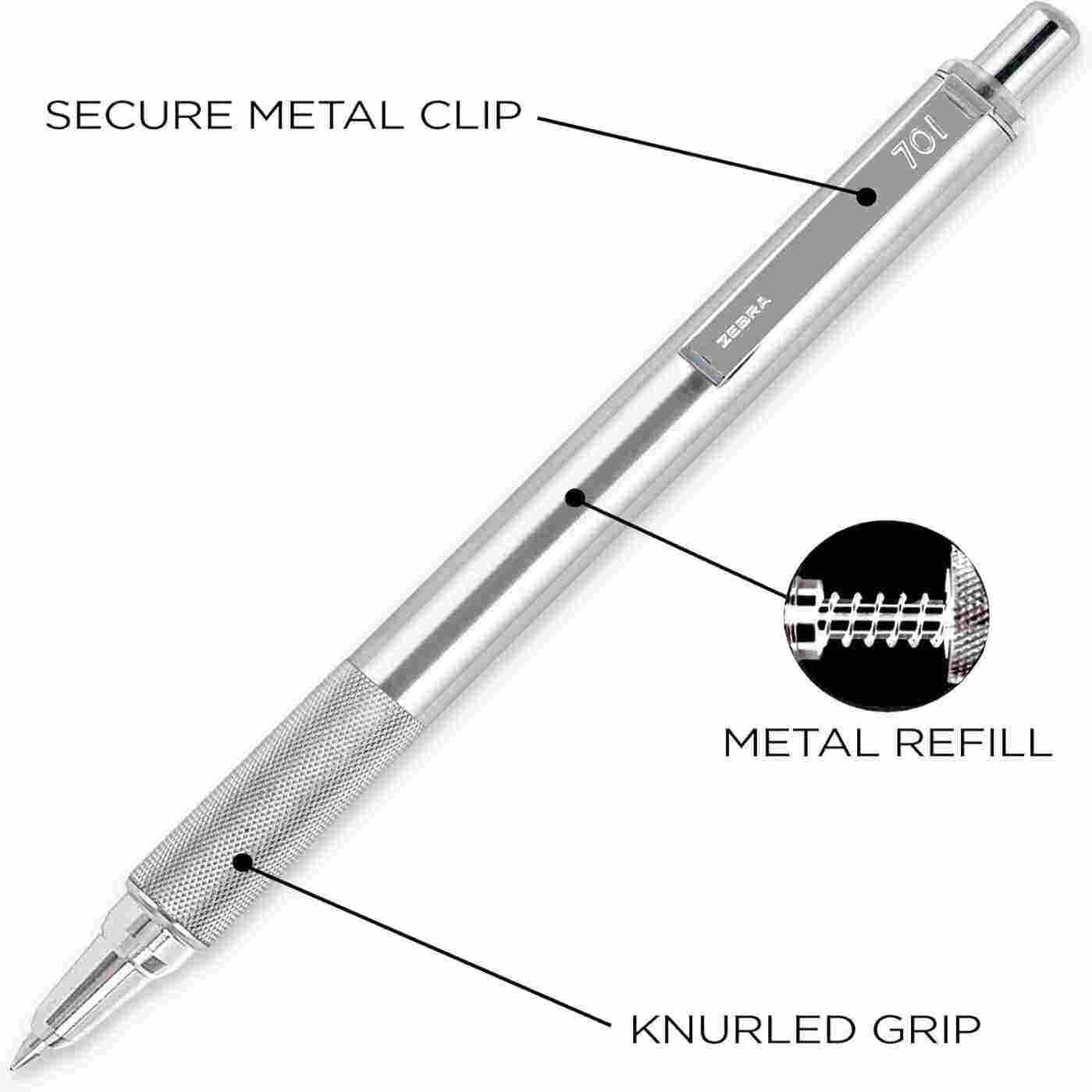 Caneta esferográfica de aço in - Zebra Pen F-301 avaliação e preço