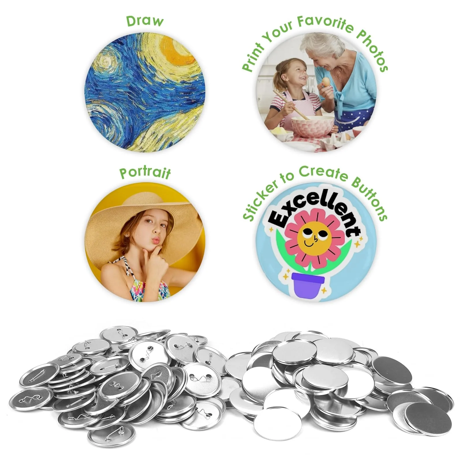 100 peças de botão em branco q - Button Badge Blank avaliação e preço